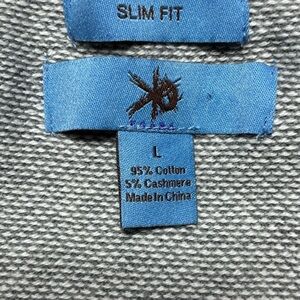 Egara Sweater Mens Large Cashmere Cotton Blend Slim Fit Vneck Cozy Classic Soft